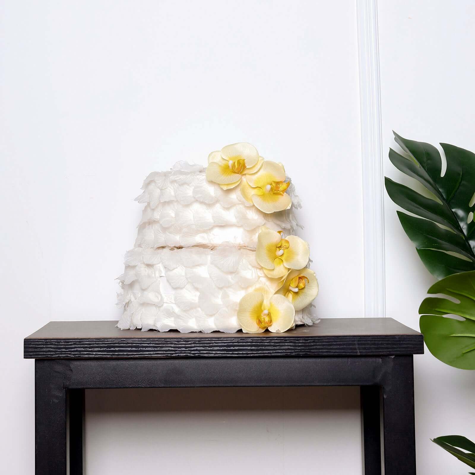 20 Silk Artificial Orchids Flower Heads Yellow - Versatile Floral Accents for DIY Floral Arrangements Corsages & Event Decor 4"