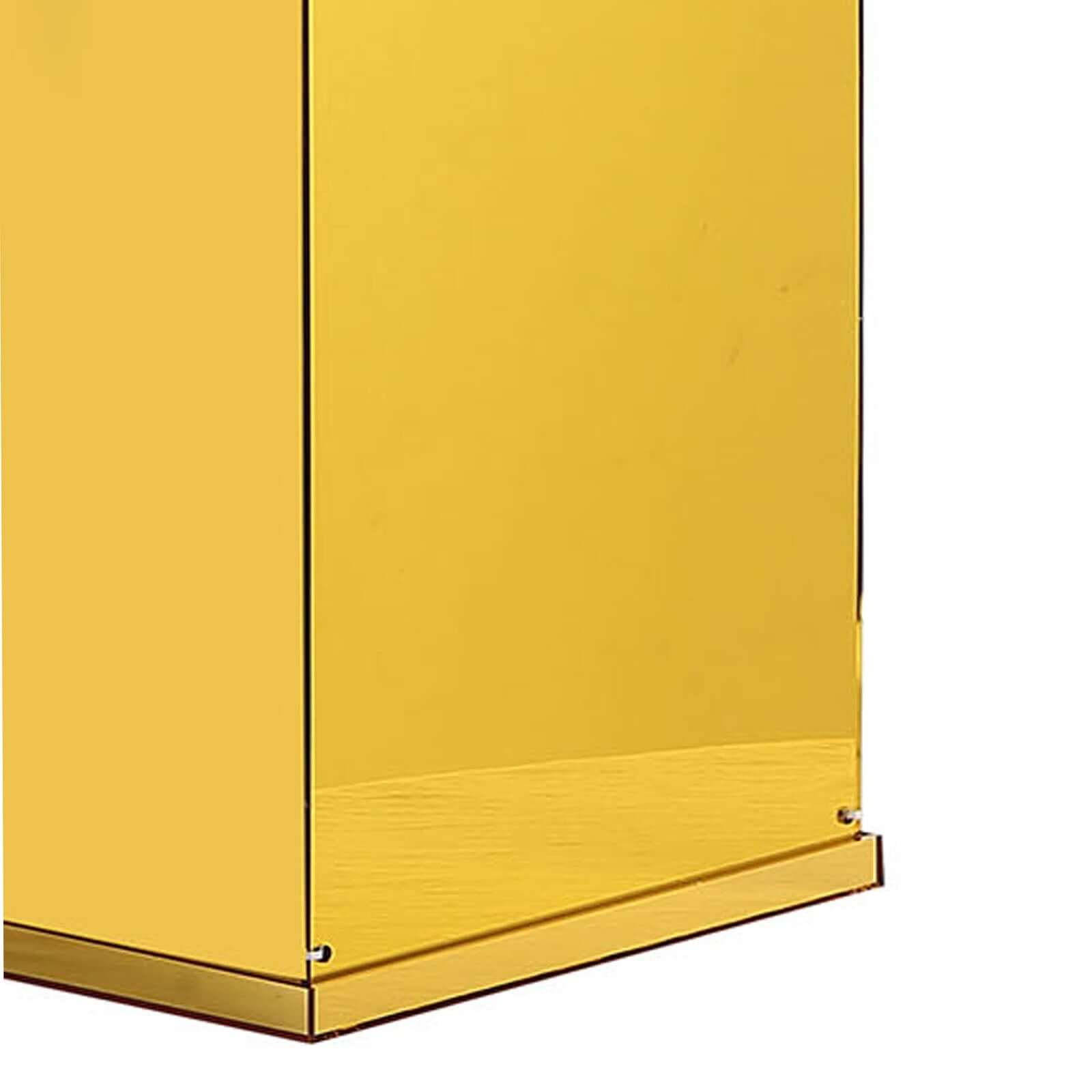 Set of 5 Gold Mirror Finish Acrylic Display Boxes, Pedestal Risers with Interchangeable Lid and Base - 12",16",24",32",40"