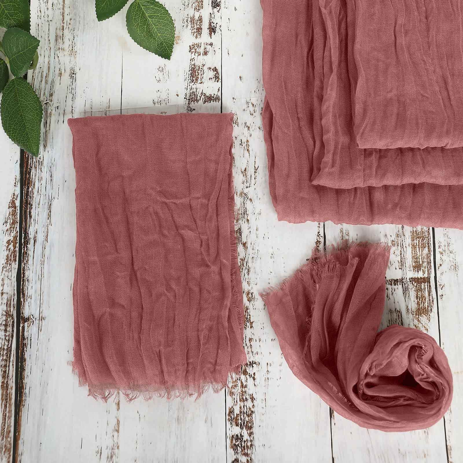 5 Pack Gauze Cheesecloth 24"x19" Napkins Mauve / Cinnamon Rose Reusable Dinner Napkins