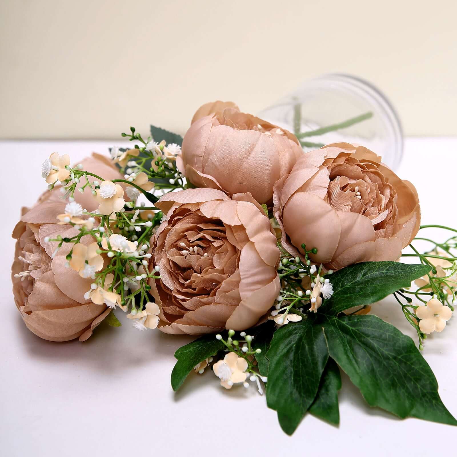 10 Pack 3" Mauve Artificial Silk DIY Craft Peony Flower Heads