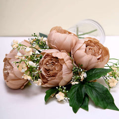 10 Pack 3" Mauve Artificial Silk DIY Craft Peony Flower Heads