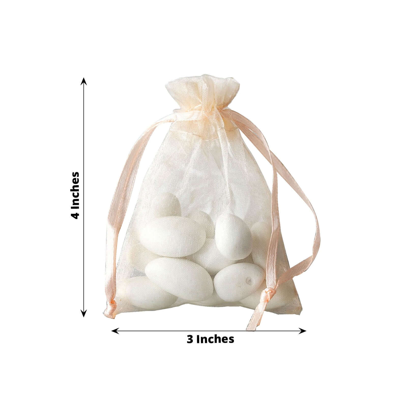 10 Pack 3"x4" Peach Organza Drawstring Wedding Party Favor Gift Bags - Clearance SALE