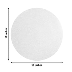 20-Pack Disposable Table Placemats in Silver Glitter - 210GSM Paper Placemats for Classy Events 13"