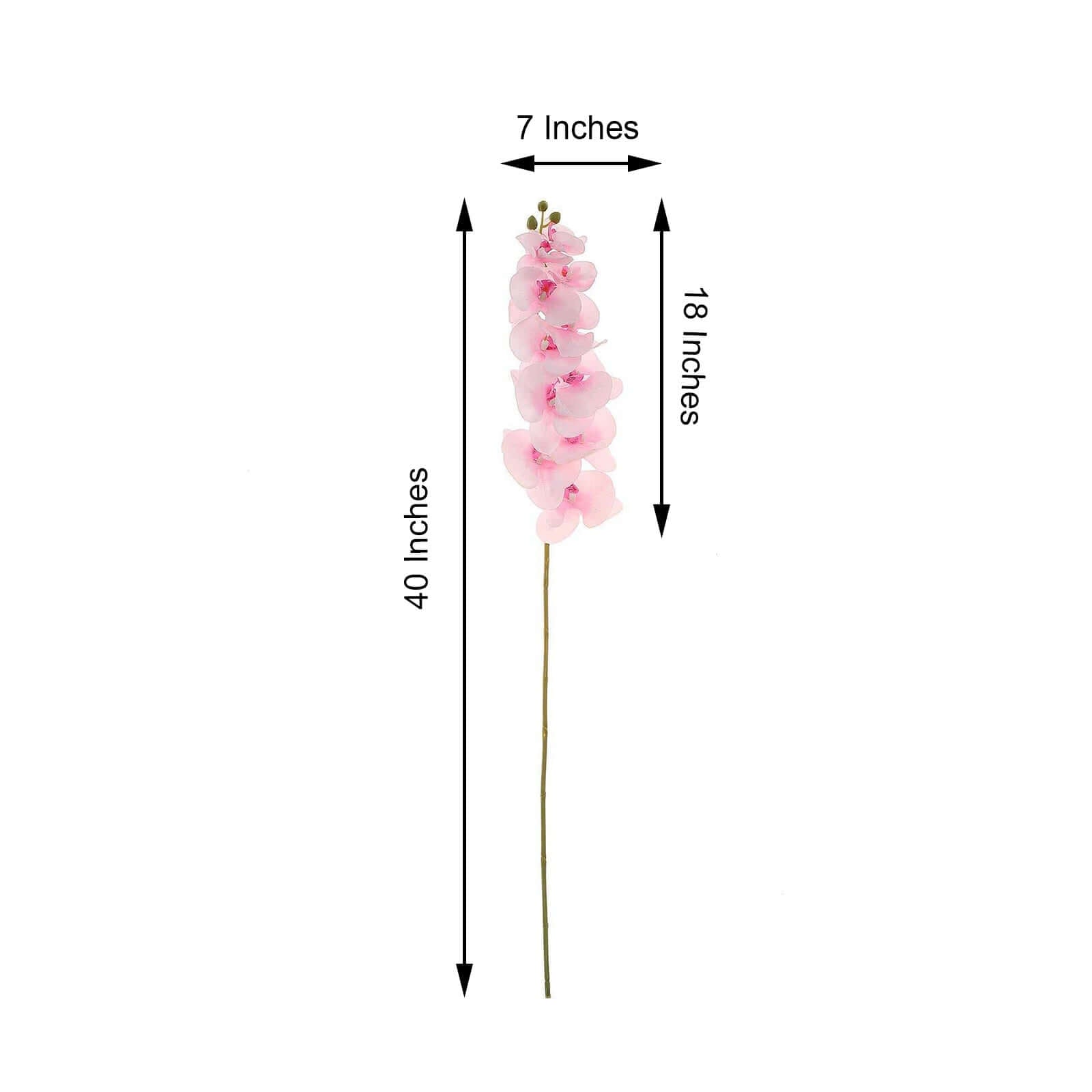 2 Stems 40" Tall Pink Artificial Silk Orchid Flower Bouquets