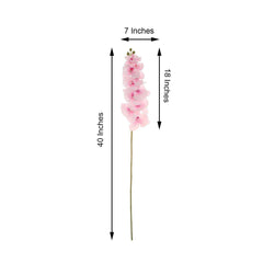 2 Stems 40" Tall Pink Artificial Silk Orchid Flower Bouquets