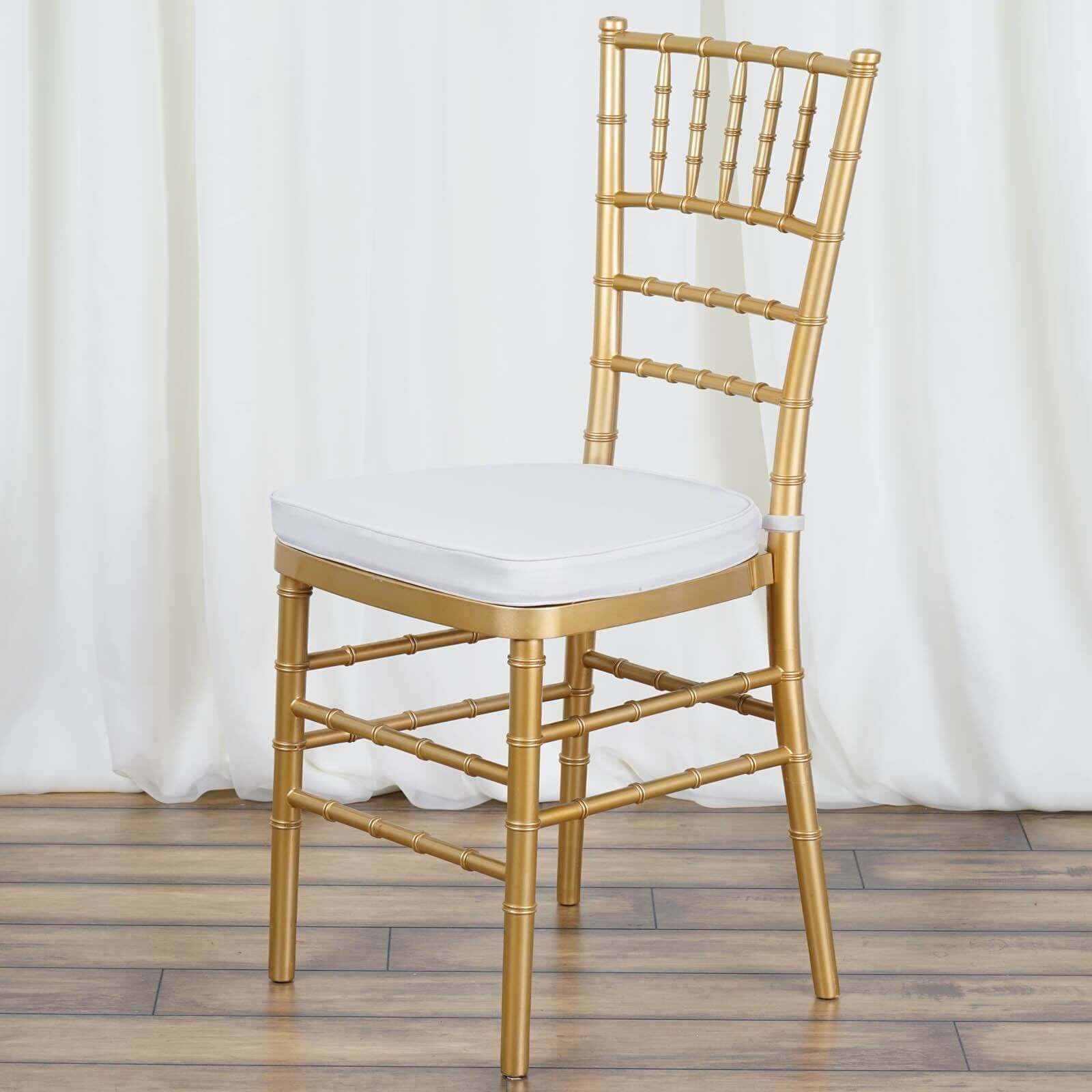 Chiavari Chair Cushion with 1.5" Thick Memory Foam and Ties Silver - Stylish Removable Cover for Comfort