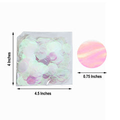 Metallic Round Party Confetti 18G Bag Iridescent Foil, Balloon Table Confetti Glitter Dots for Festive Weddings Baby Bridal Showers & Events
