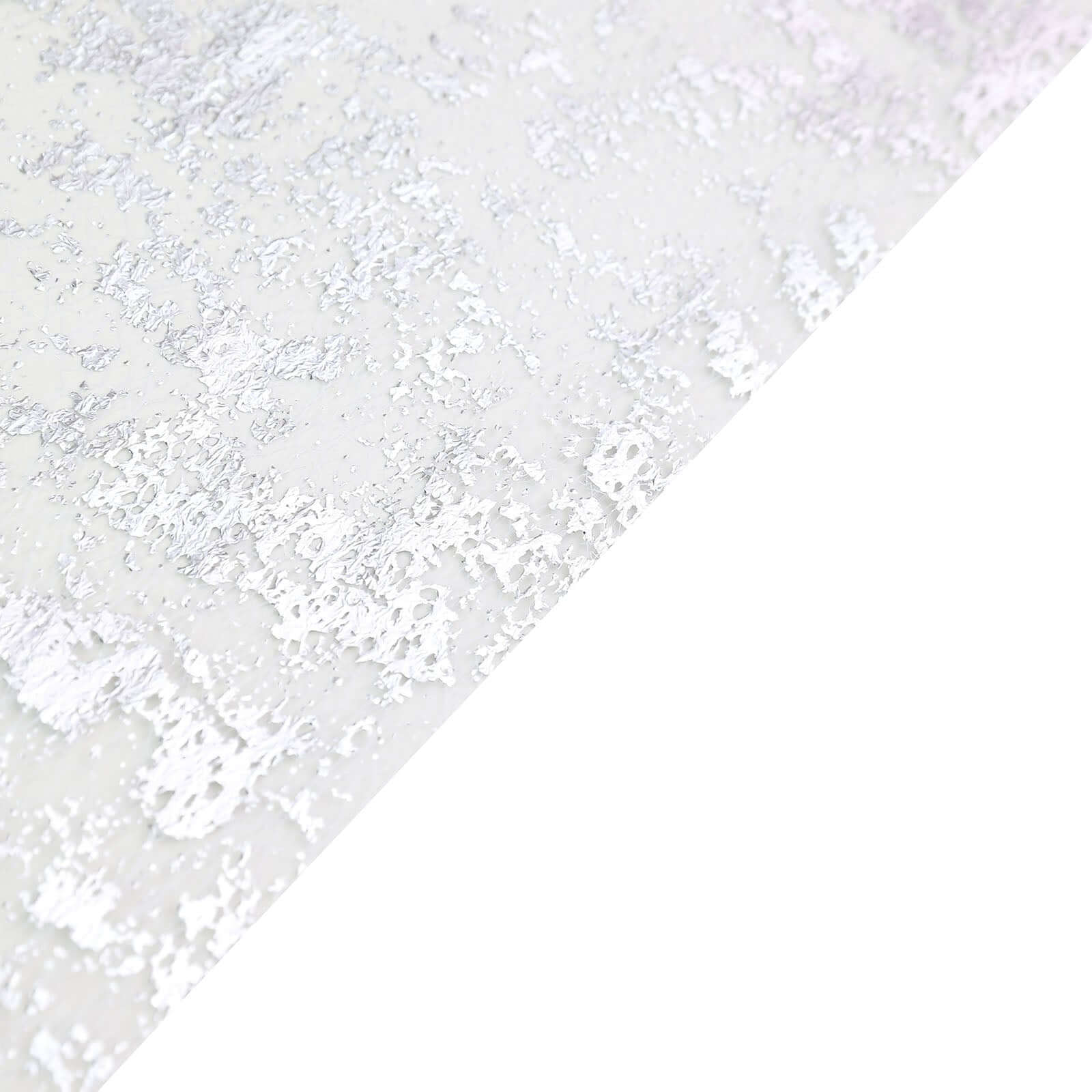 Mesh Polyester 108" Table Runner Roll Metallic Silver - Distressed Foil Look Disposable Table Decor