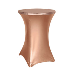 Metallic Spandex 32" Fitted Round Cocktail Table Cover Blushighboy Tablecloth - Stretch Fit & Water-Resistant