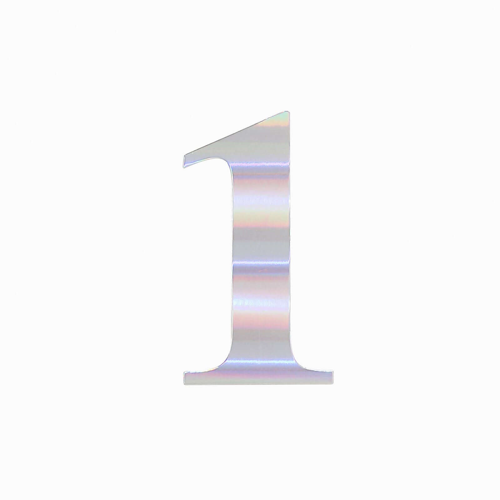 4-Pack Stickers Banner Custom 0-9 Number "1" Design Iridescent - Milestone Age and Date Stick-On Numbers 5"