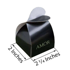 100 Pack 2" Black Heart Top Party Favor Candy Gift Boxes