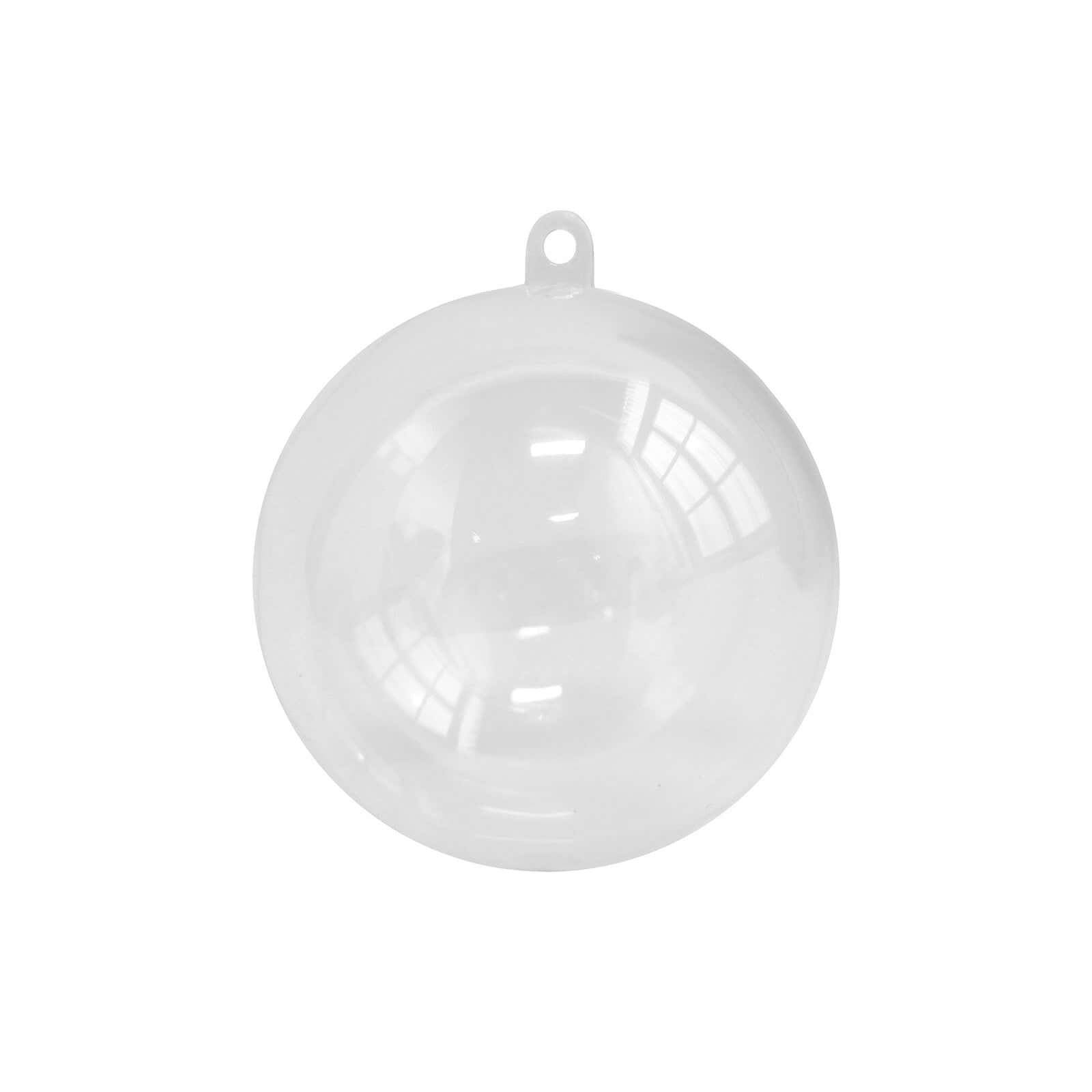 12-Pack Fillable Ornament Ball Candy Container Clear - Unique Transparent Candy Treat Favor Containers 3"