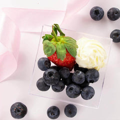 10-Pack Tapas Plates Sleek Square Design Clear - Plastic Disposable Plates for Parties 4"