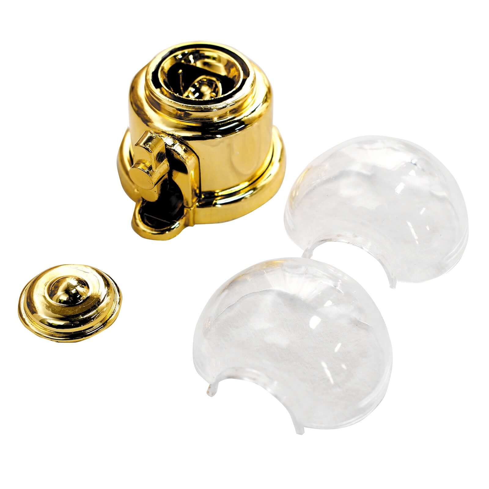 6 Pack 3.5" Clear Gold Mini Gumball Machine Treats Party Favor Boxes, Small Candy Container Gift Boxes