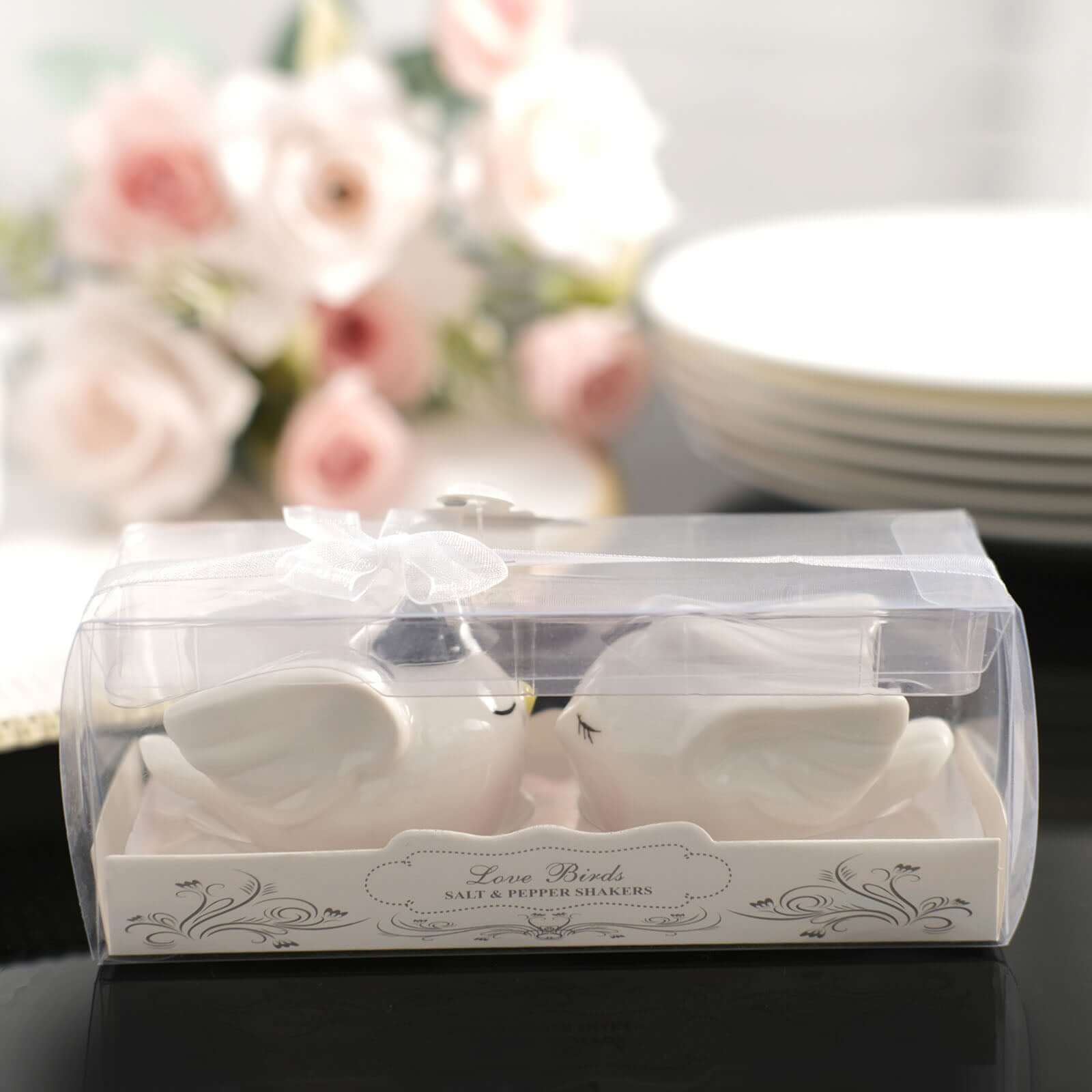 2.5" Bride And Groom Love Birds Salt And Pepper Shaker Party Favors, Wedding Favors In Pre-Packed Gift Box