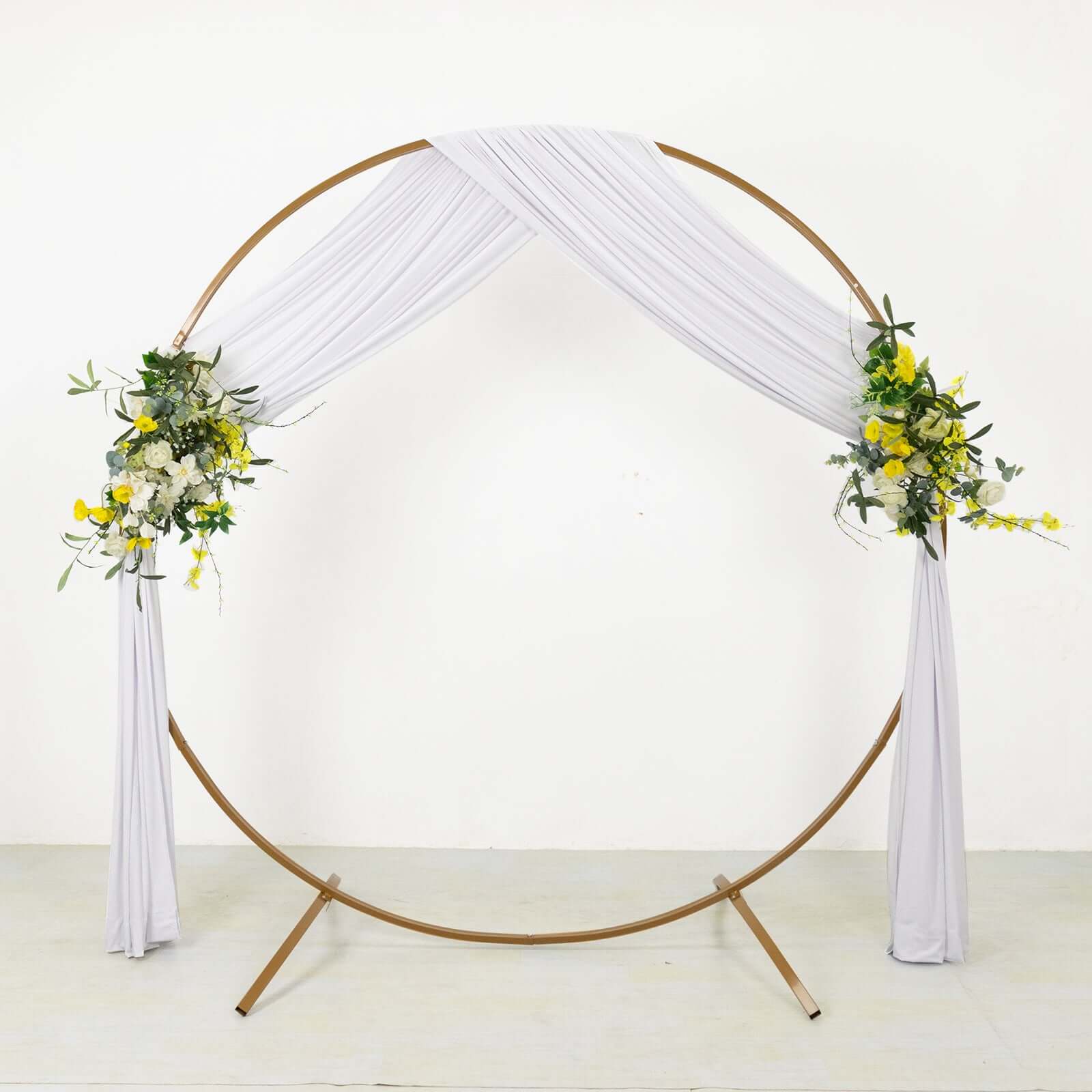White 4-Way Stretch Spandex Event Curtain Drapes, Wrinkle Free Backdrop Event Panel with Rod Pockets - 5ftx18ft