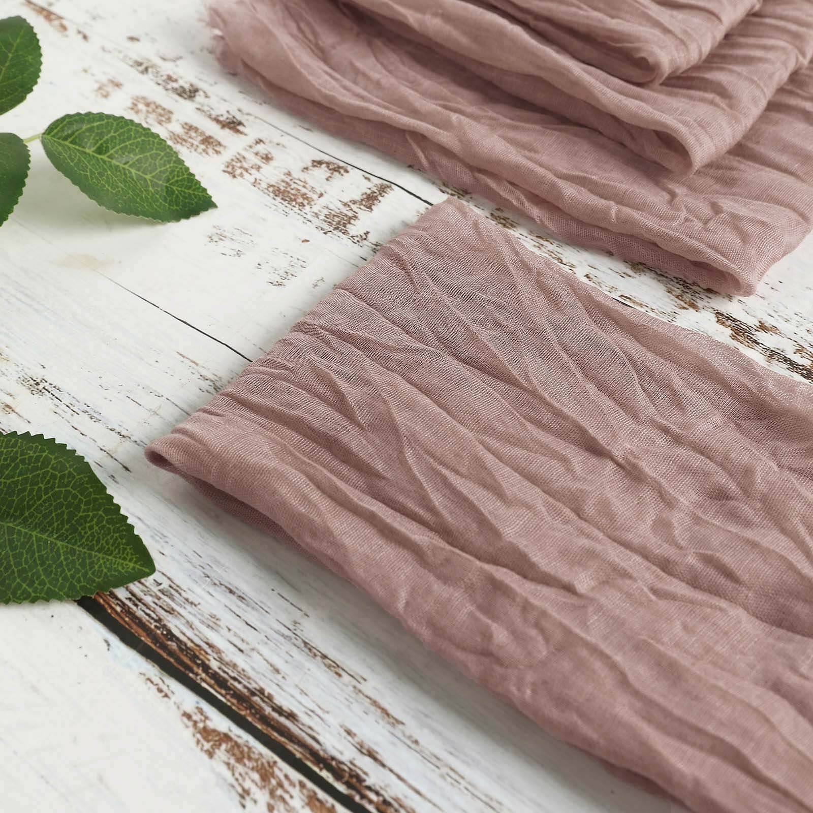 5 Pack Gauze Cheesecloth 24"x19" Napkins Dusty Rose Reusable Dinner Napkins