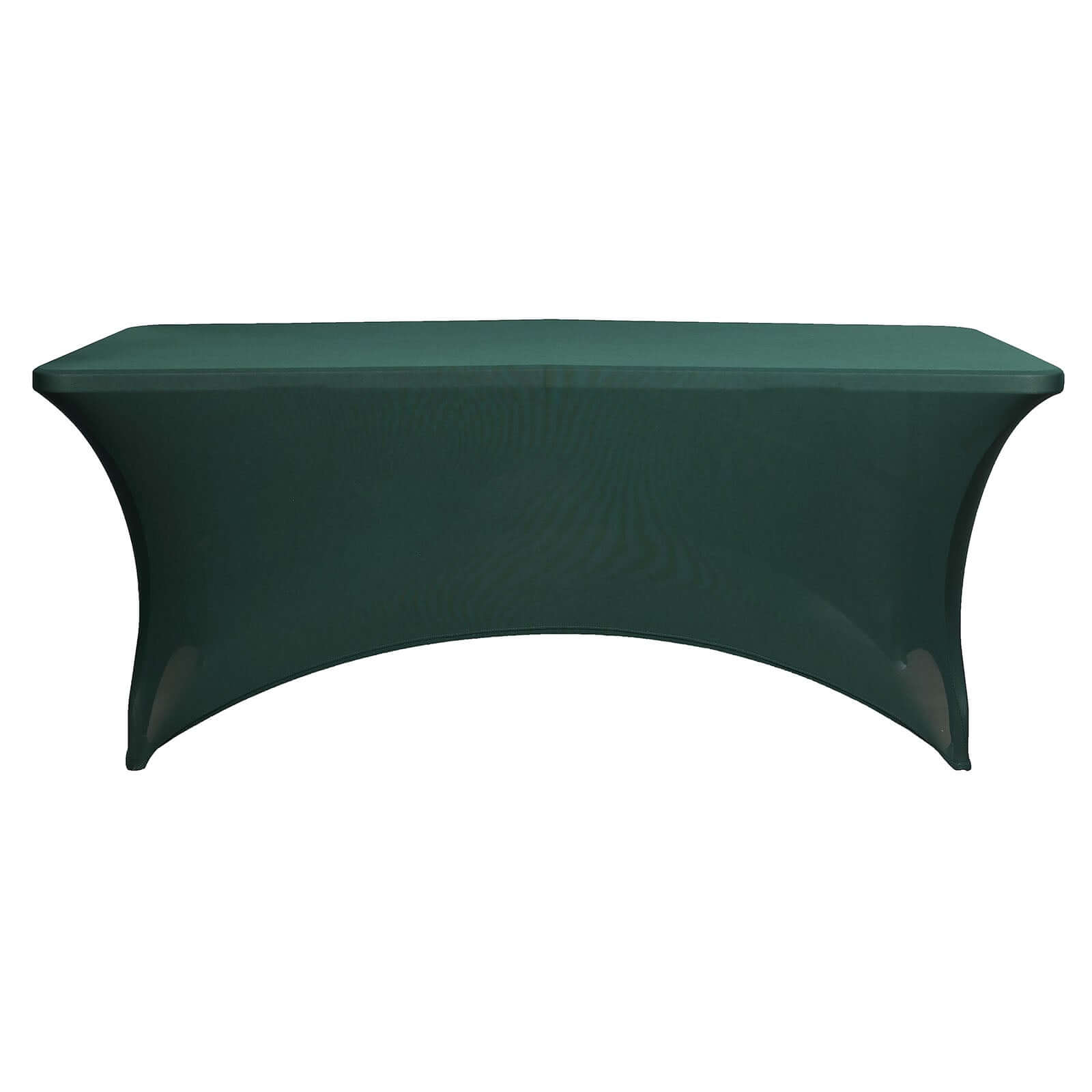 Stretch Spandex 96"x30" Rectangle Table Cover Hunter Emerald Green - Durable Form-Fitting Tablecloth