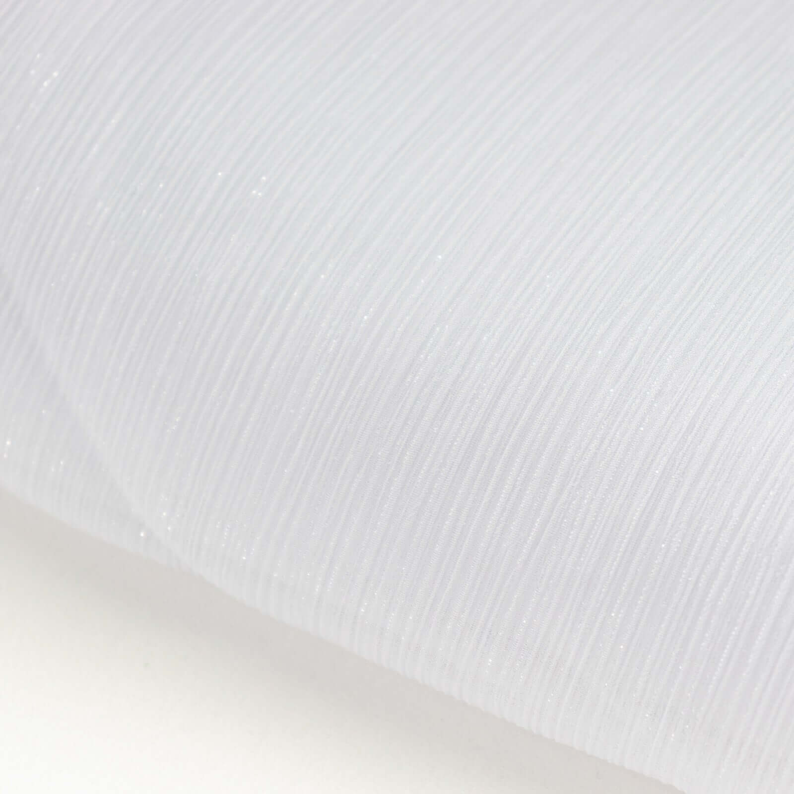 54"x10 Yards White Minimal Crinkle Chiffon Shiny Fabric Bolt, DIY Craft Fabric Roll