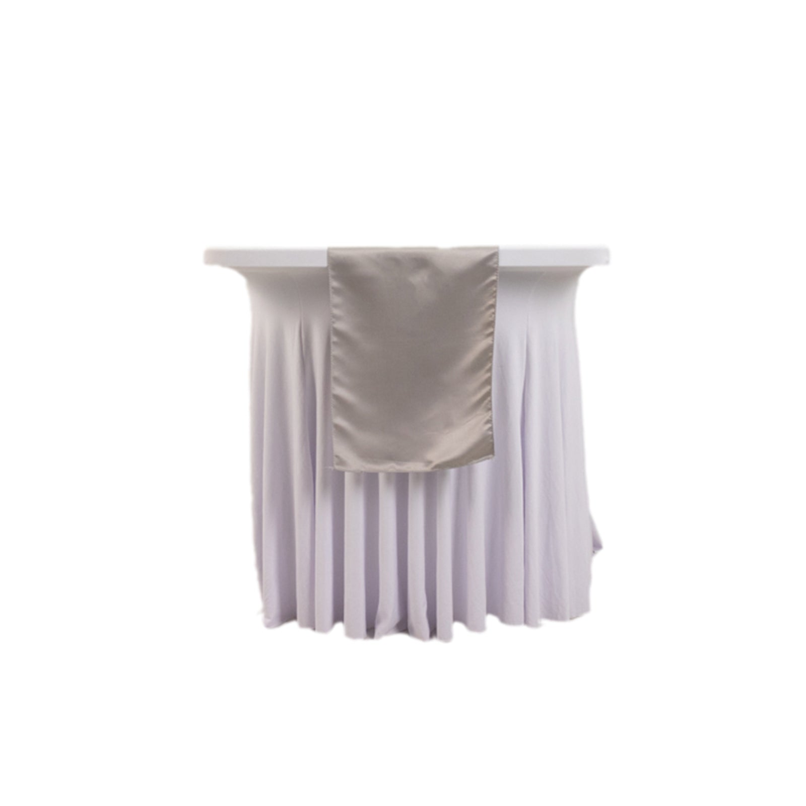 Lamour Satin 12"x108" Table Runner Silver - Smooth & Lustrous Finish