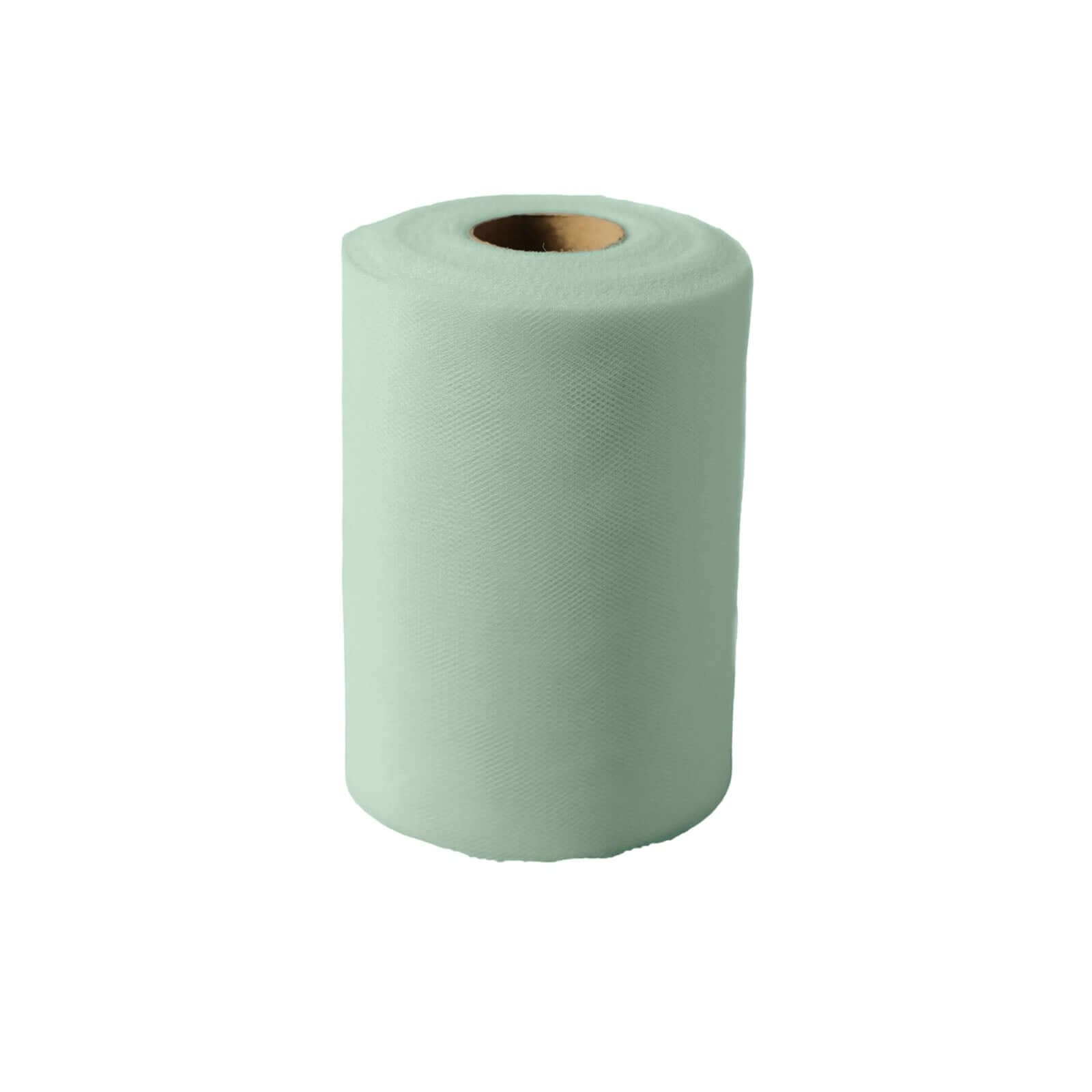 6"x100 Yards Mint Tulle Fabric Bolt, Sheer Fabric Spool Roll For Crafts