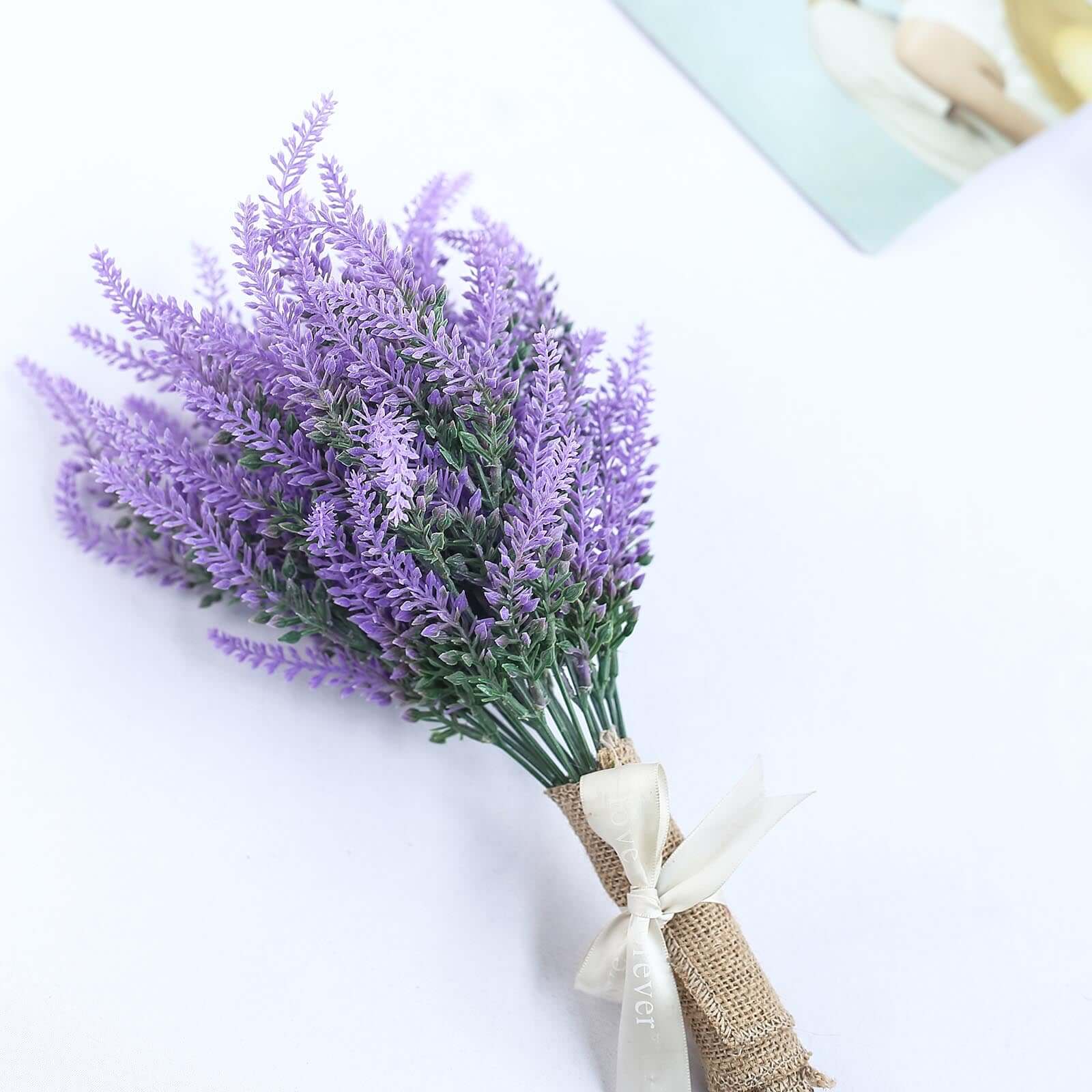4 Bushes 14" Artificial Lavender Lilac Flower Plant Stems Greenery Bouquet