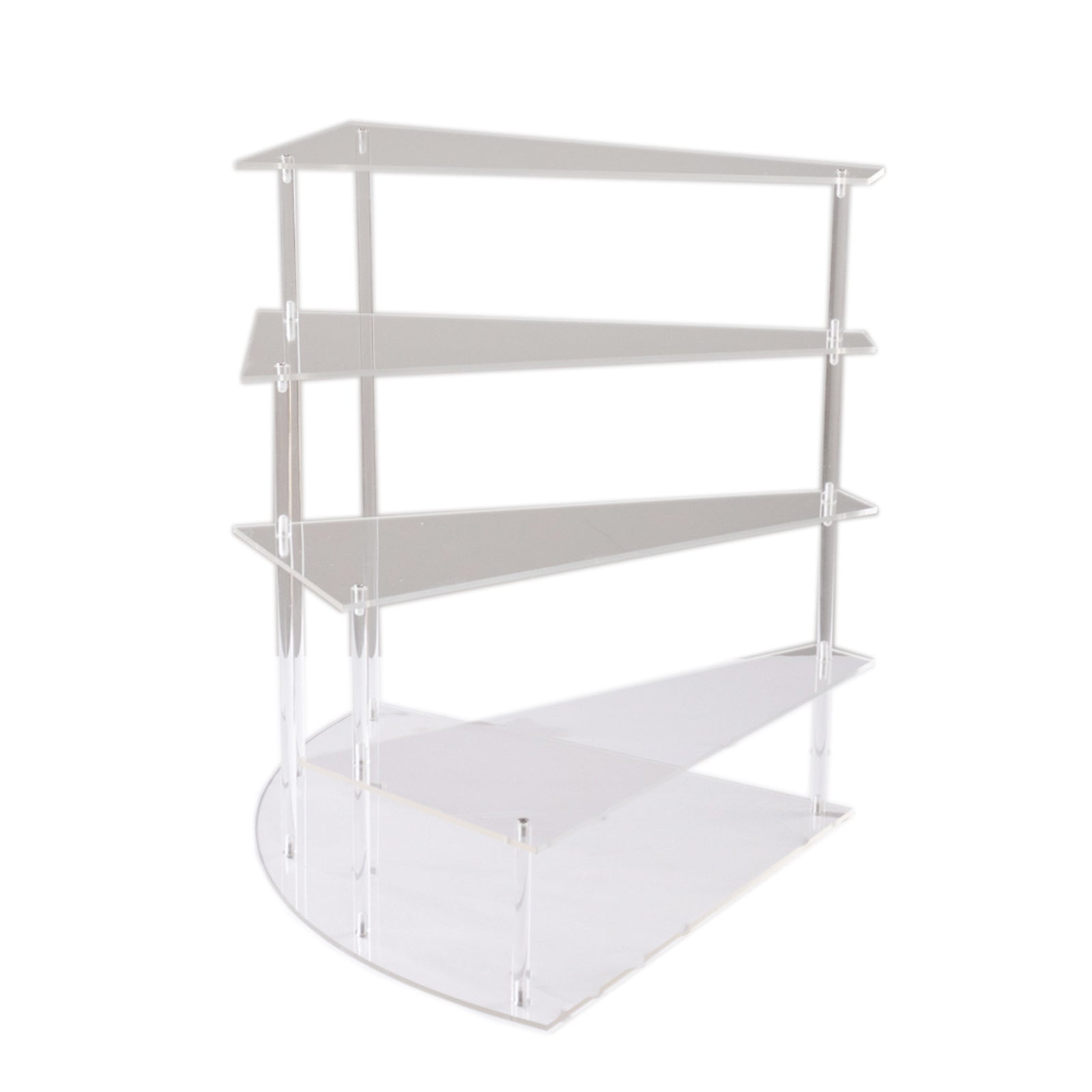 4-Tier Acrylic Cupcake Display Stand Clear Spiral Stairway Design - Stylish Reusable Multi Level Serving Tray Organizer Shelf Riser for Dessert Perfume Retail Jewelry & Collectibles 17"