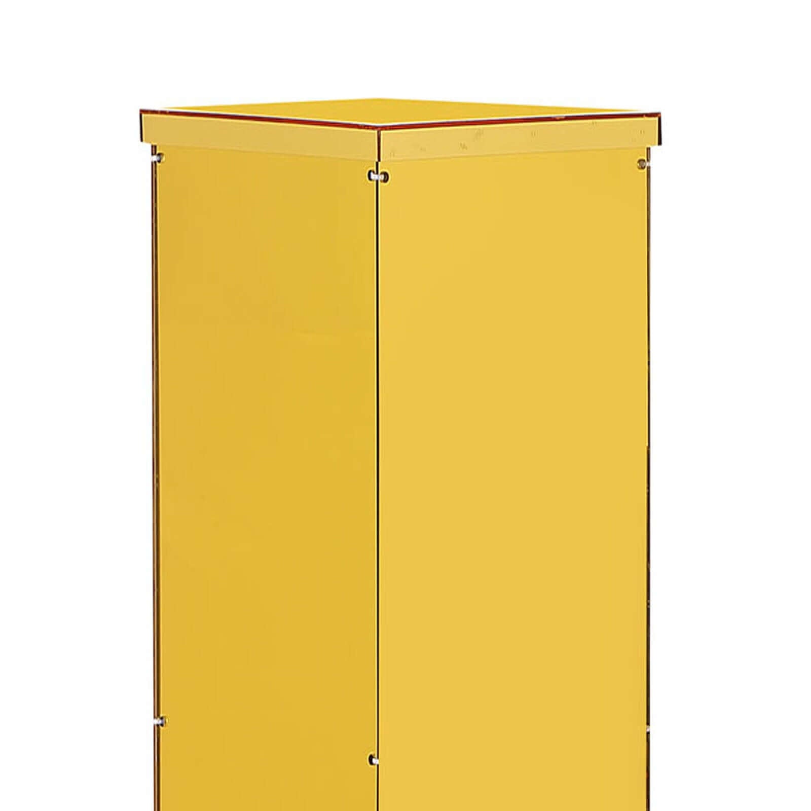 Set of 5 Gold Mirror Finish Acrylic Display Boxes, Pedestal Risers with Interchangeable Lid and Base - 12",16",24",32",40"