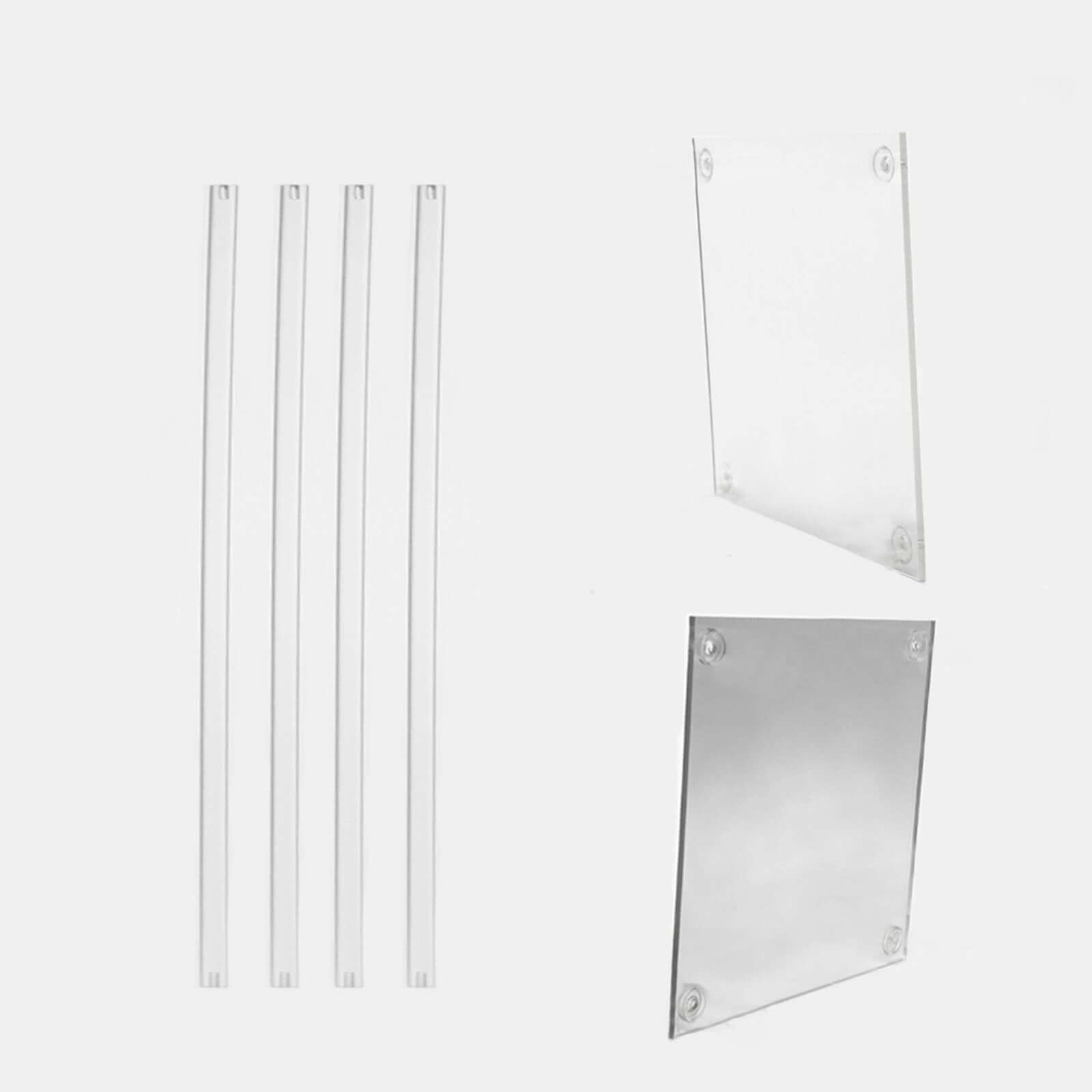 Acrylic Flower Vase Pillar Stand with Square Mirror Base Clear - Stylish Wedding Table Centerpiece 16"