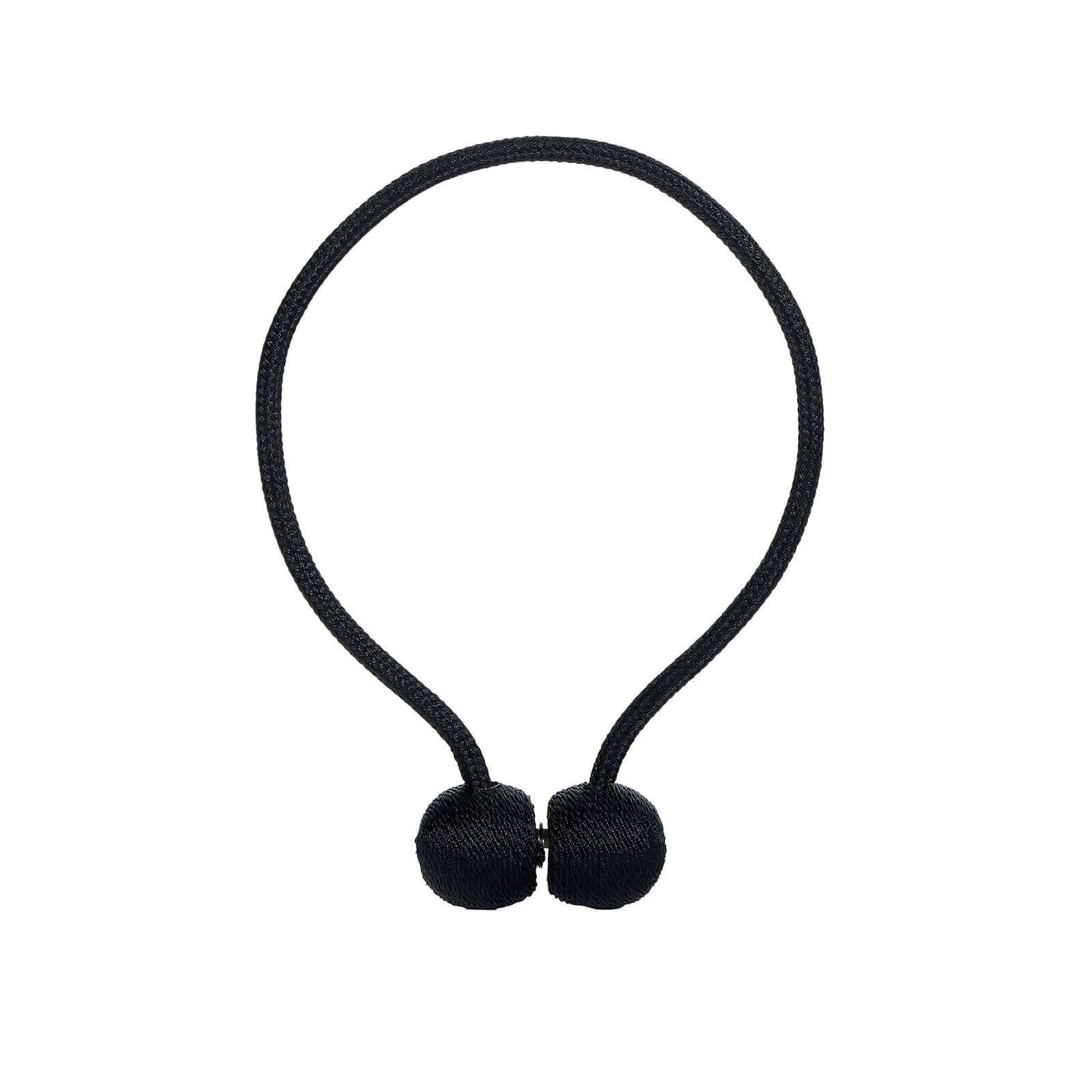 2 Pack Black Magnetic Curtain Tie Backs For Window Drapes and Backdrop Panels