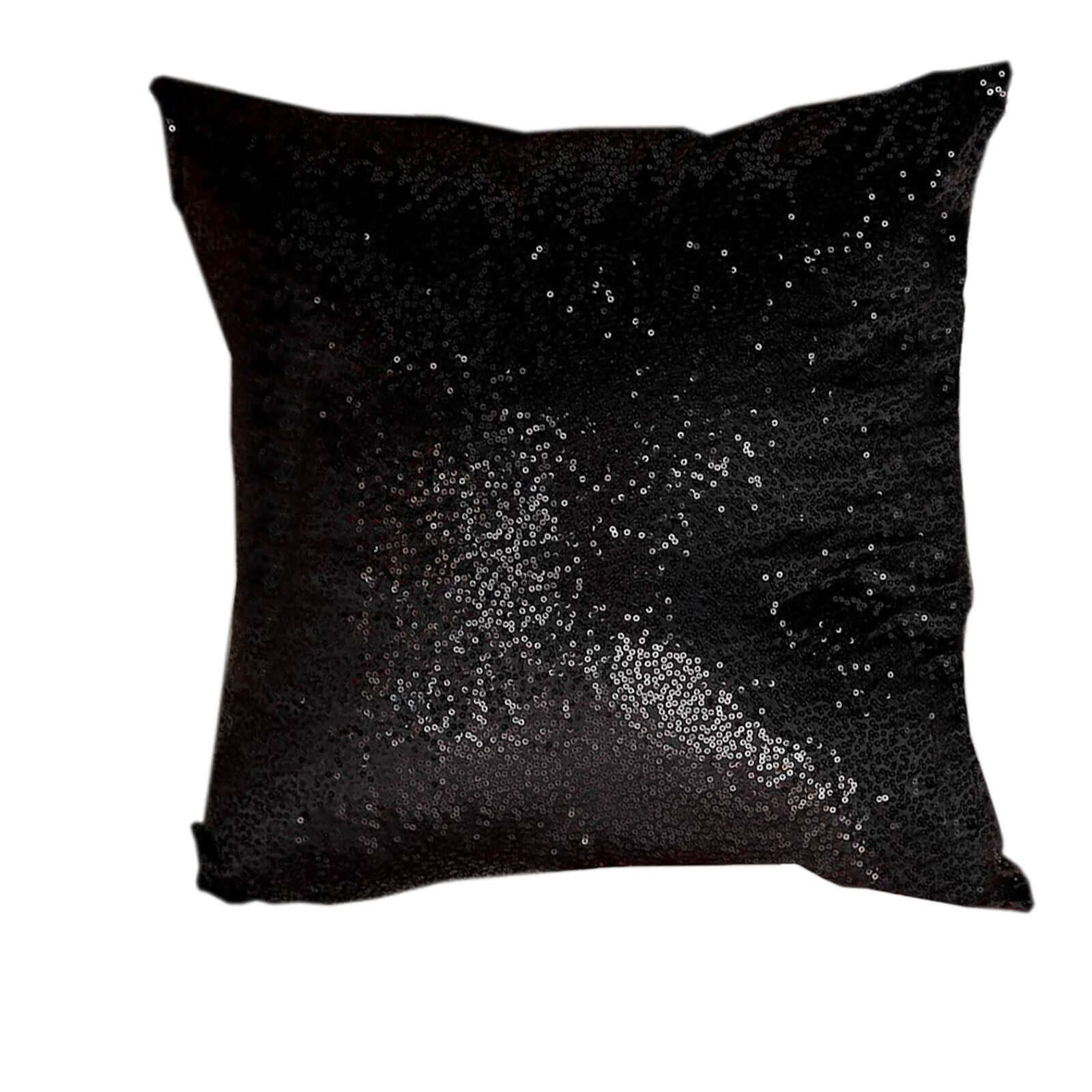 2 Pack 18"x18" Sequin Throw Pillow Cover, Decorative Cushion Case - Square Black Sequin