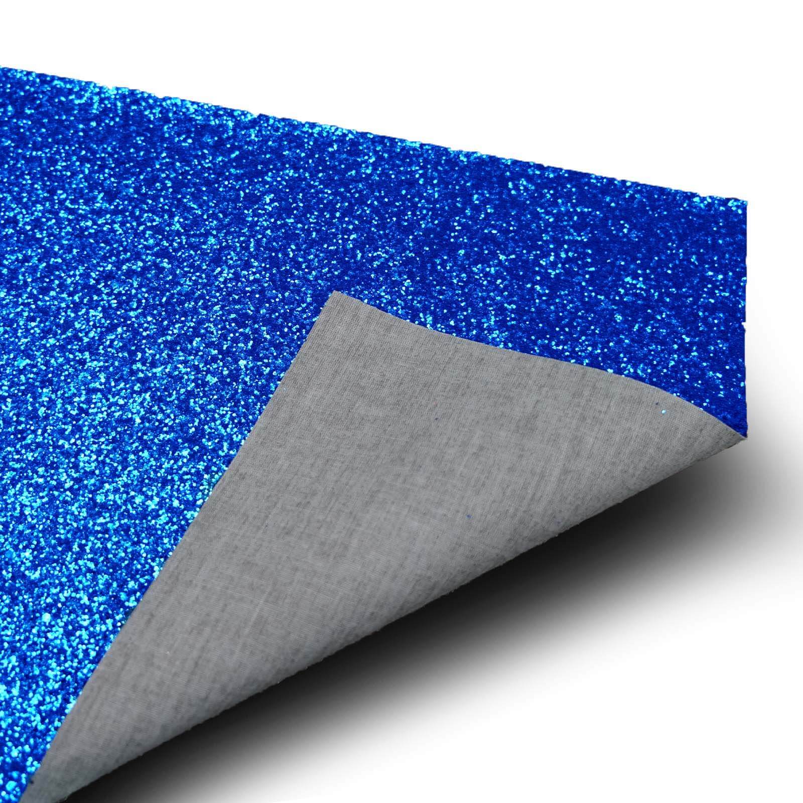 6-Pack Placemats Glitter Design Royal Blue Sparkle Rectangle - Non-Slip Decorative Dining Table Mats 12"x18"