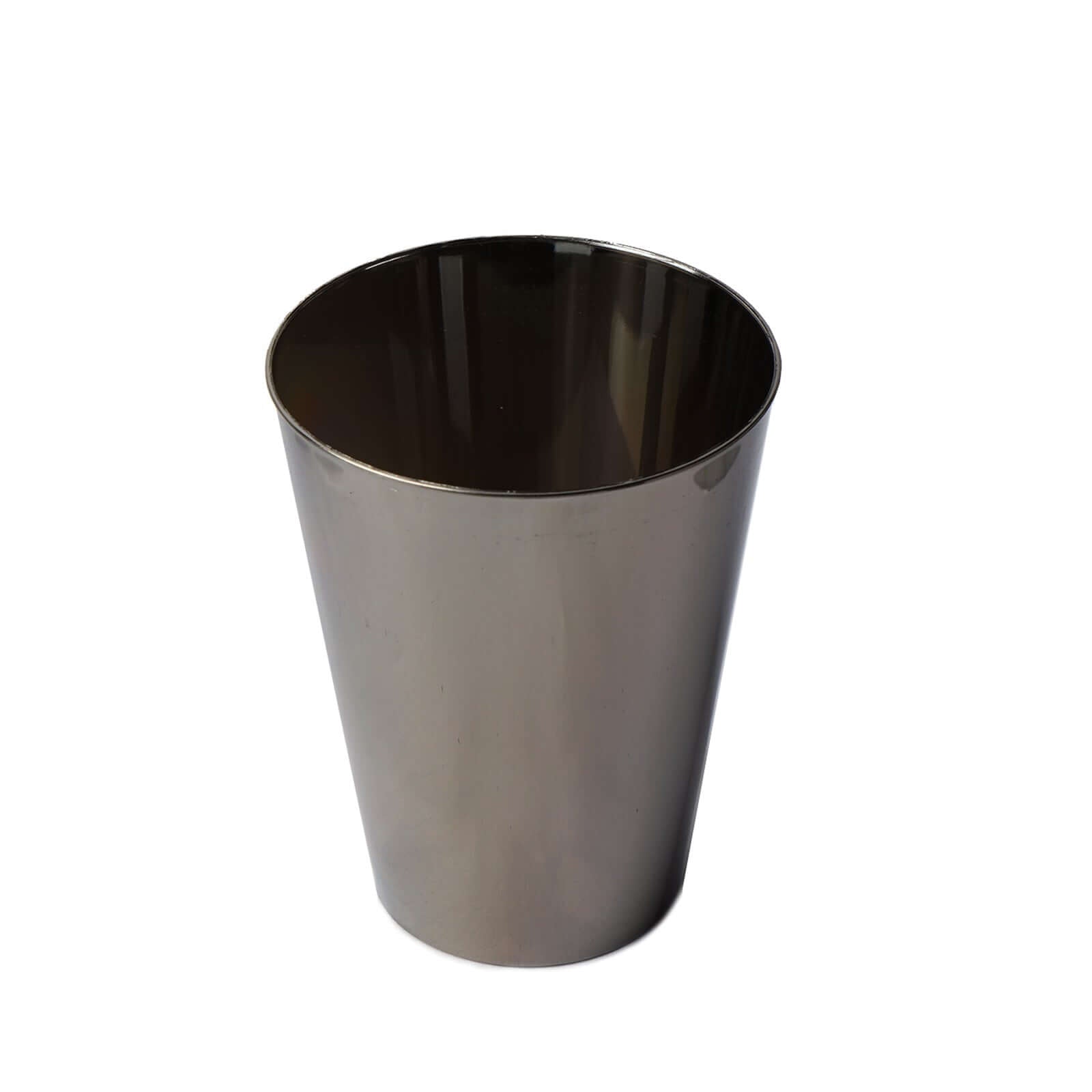 12-Pack Plastic Party Cups Sleek Chrome Silver - Durable Disposable Cups for Drinks 7oz