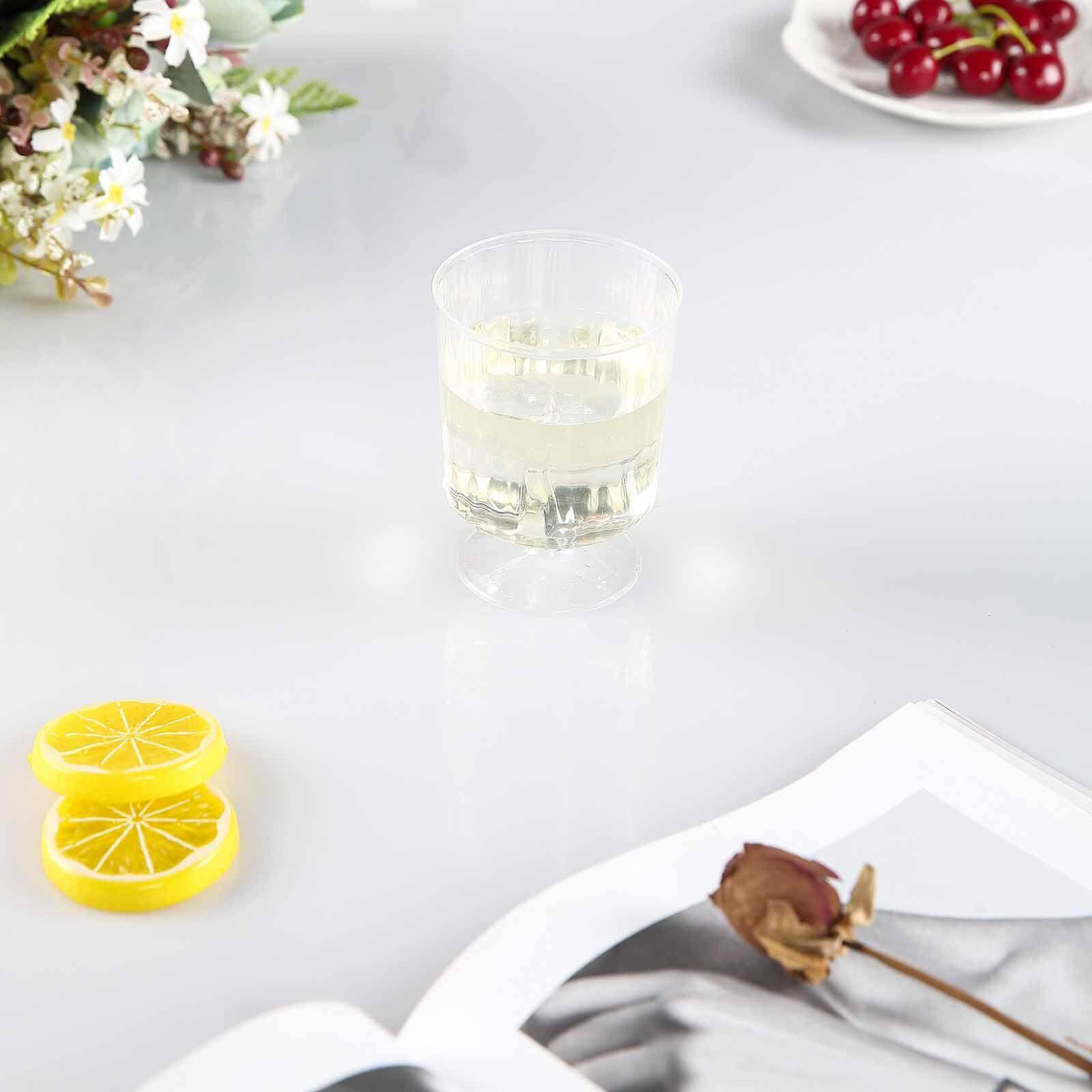 12-Pack Plastic Wine Glasses Clear Short Stem - Durable Disposable Drinkware for Wine 8oz