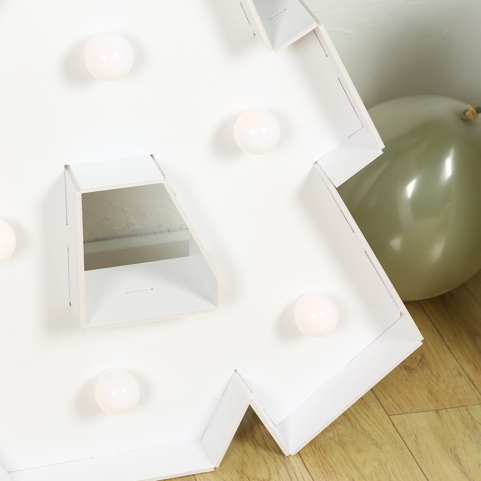 Giant LED Marquee Light Up Symbol "&", White 4ft Pre-Cut Foam Board with 10 Warm White Battery Operated LEDs, Glue Gun and Sticks