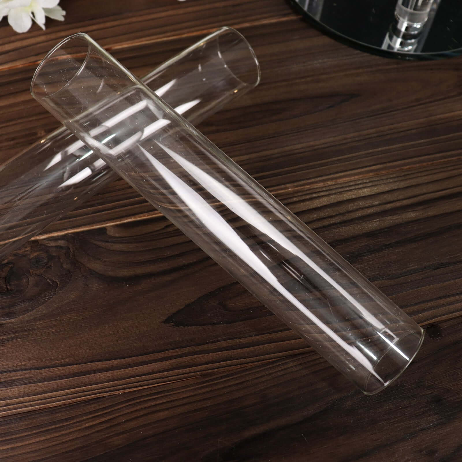 2-Pack Clear Glass Candelabra Shades Open End Hurricane Design - Sophisticated Table Centerpiece 10"