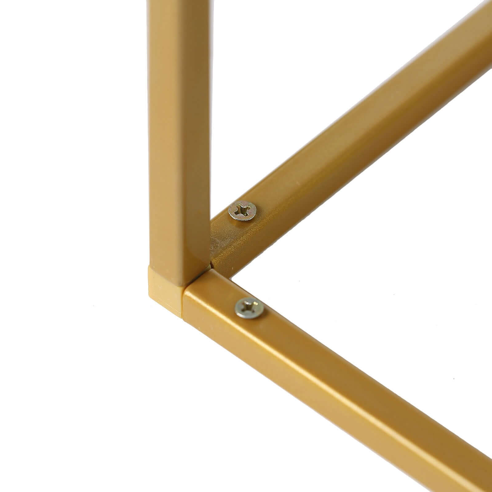 2-Pack Wedding Flower Stand Gold Metal Geometric Column Frame Rectangular - Versatile Floral Pedestal for Upscale Arrangements 48"