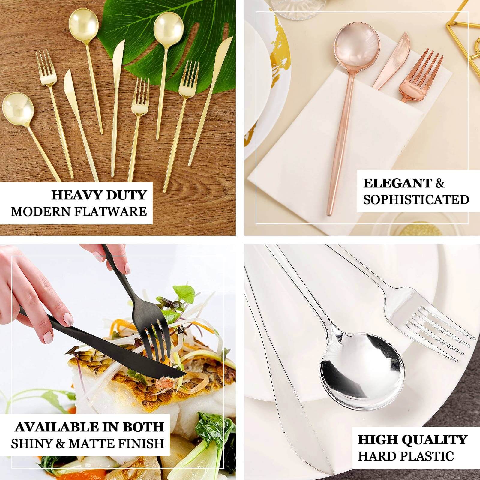50-Pack Plastic Utensil Set Hunter Emerald Green - Premium Disposable Heavy Duty Sleek Flatware