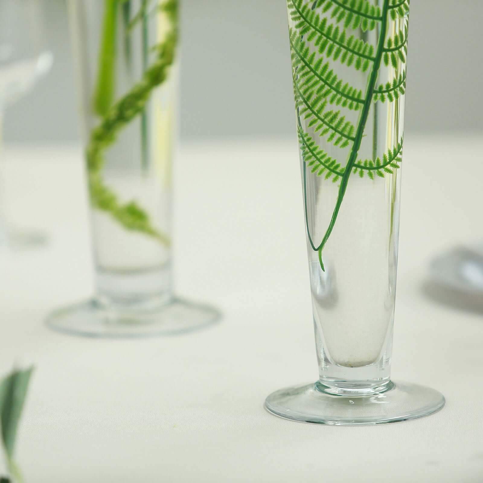12-Pack Glass Trumpet Vases Clear - Durable Design for Upscale Event Displays 20"