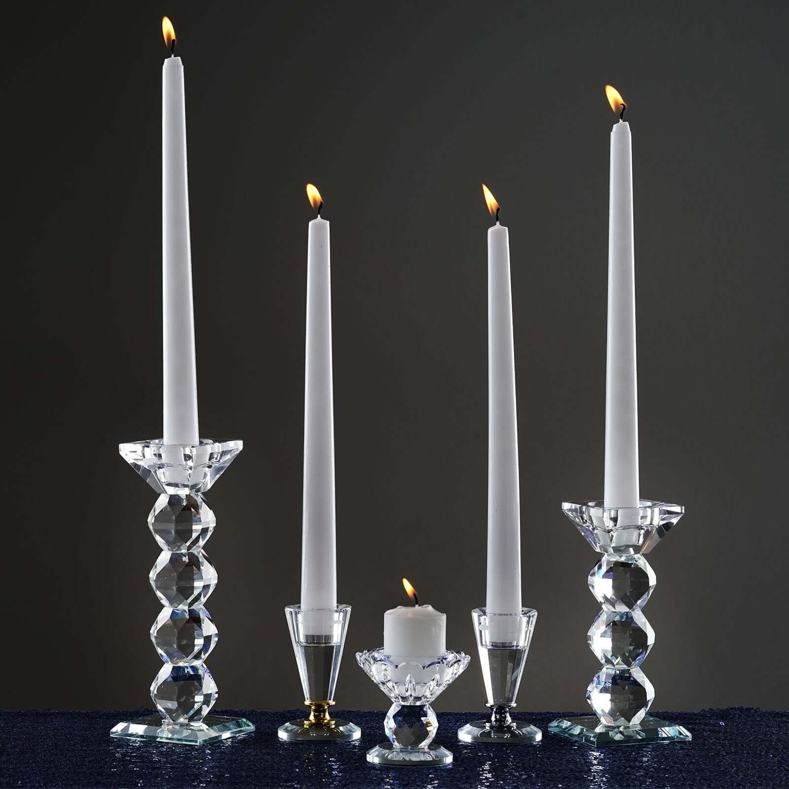 Gemcut Crystal Glass Votive Candle Holder Stand, Decorative Candle Display Piece 7" Tall