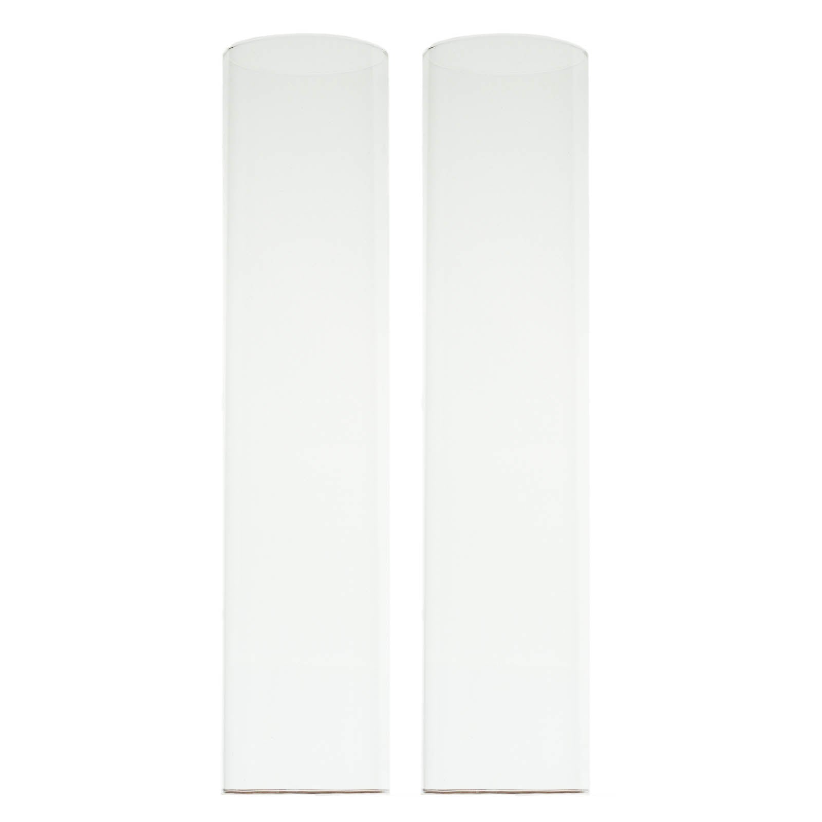 2-Pack Clear Glass Candelabra Shades Open End Hurricane Design - Stylish Table Centerpiece 18"