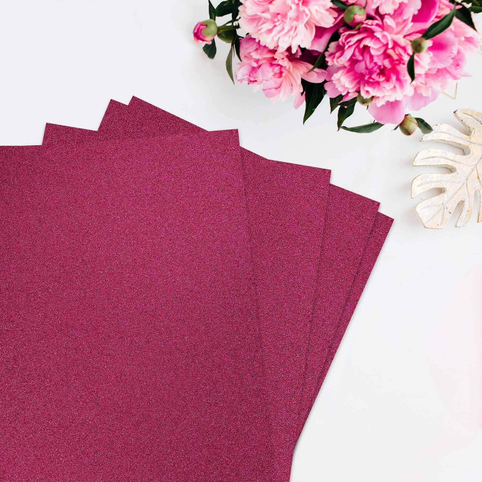 10 Pack 12"x10" Self-Adhesive Glitter DIY Craft Foam Sheets Hot Pink