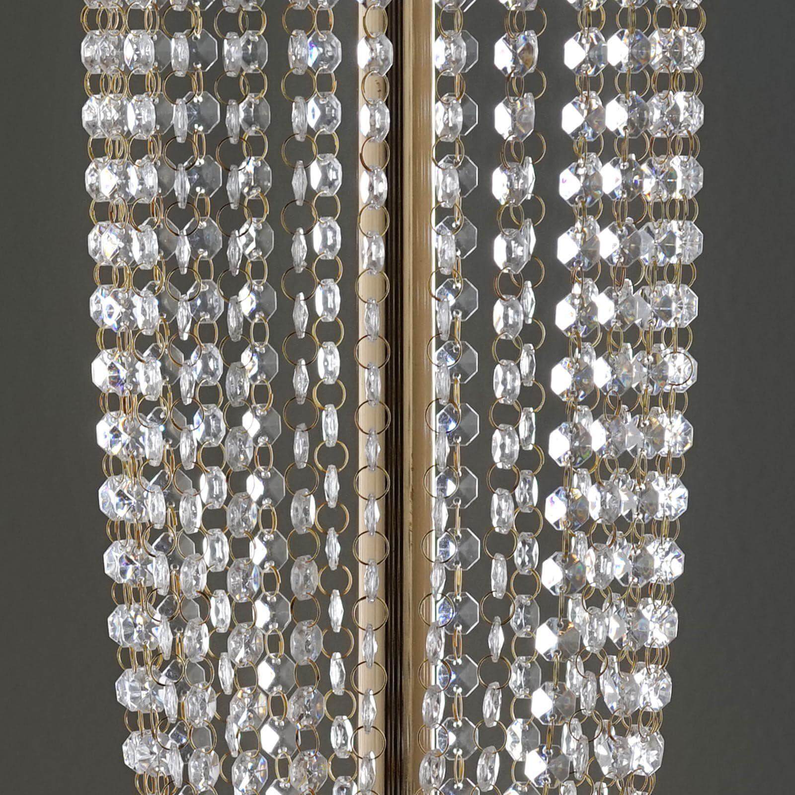 32" Gold Acrylic Crystal Pendant Chain Hourglass Chandelier Stand