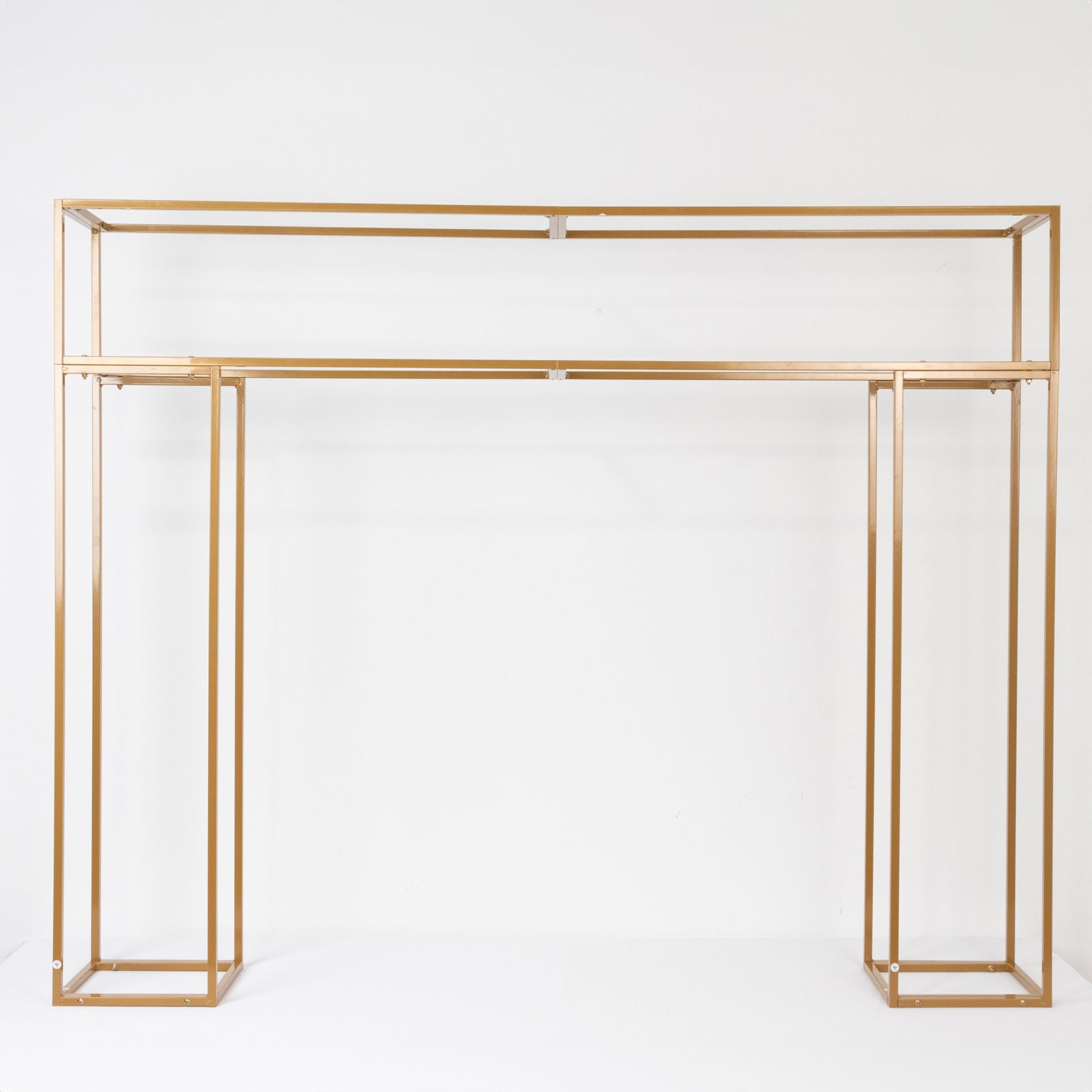 5ft Over the Table Stand in Gold, Freestanding Rectangular Double Frame Over the Table Rod for Floral Balloon Décor