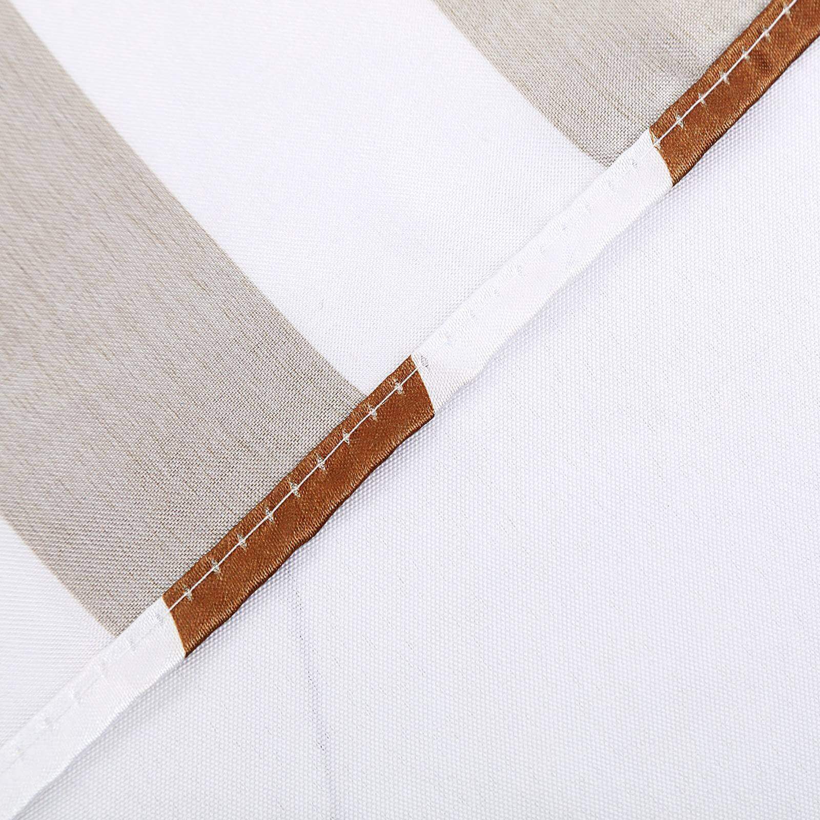 Satin 90"x156" Rectangle Tablecloth Gold/White - Stripe Design with Seamless Finish Table Cover