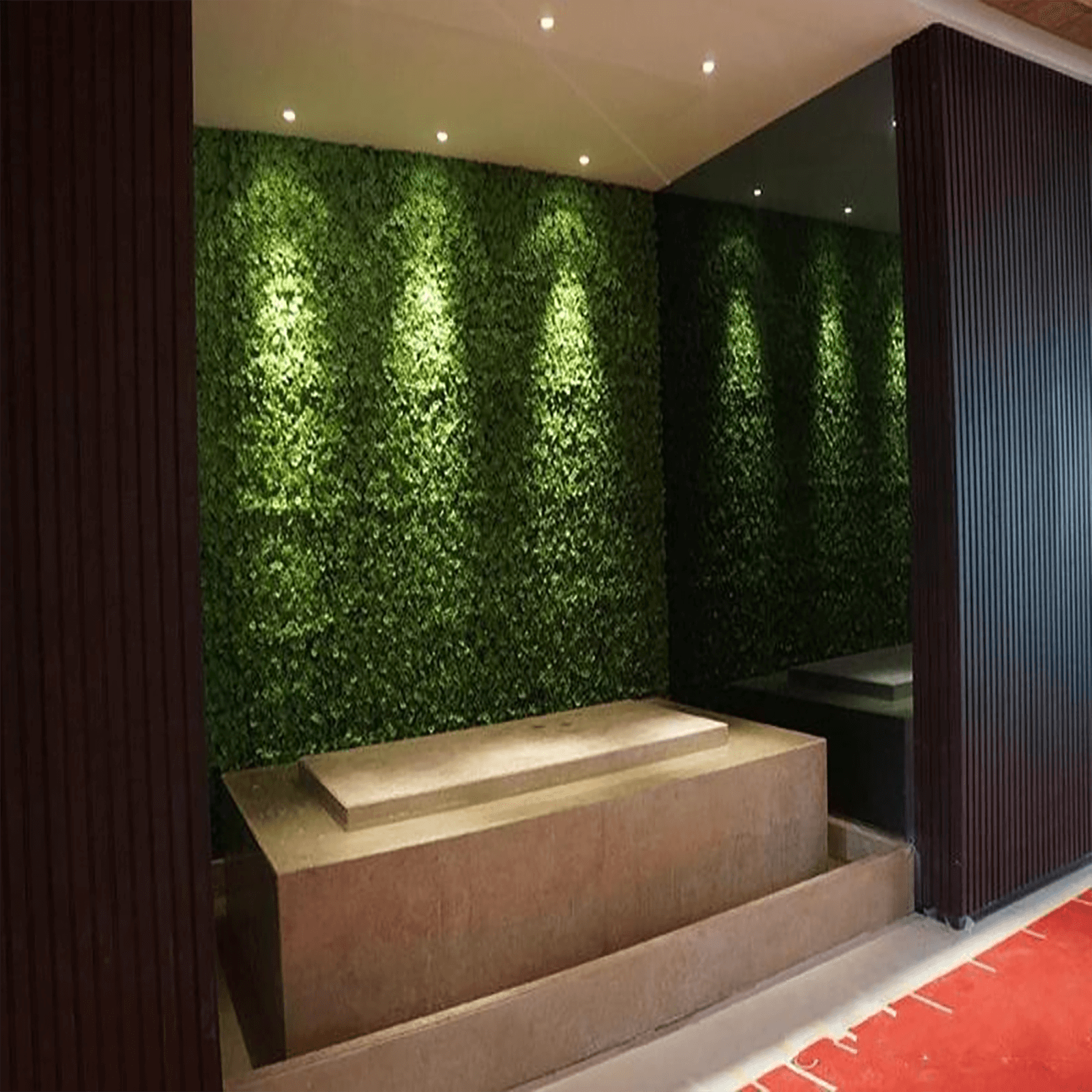 11 Sq ft. Dark Green Boxwood Hedge Garden Wall Backdrop Mat - 4 Artificial Panels