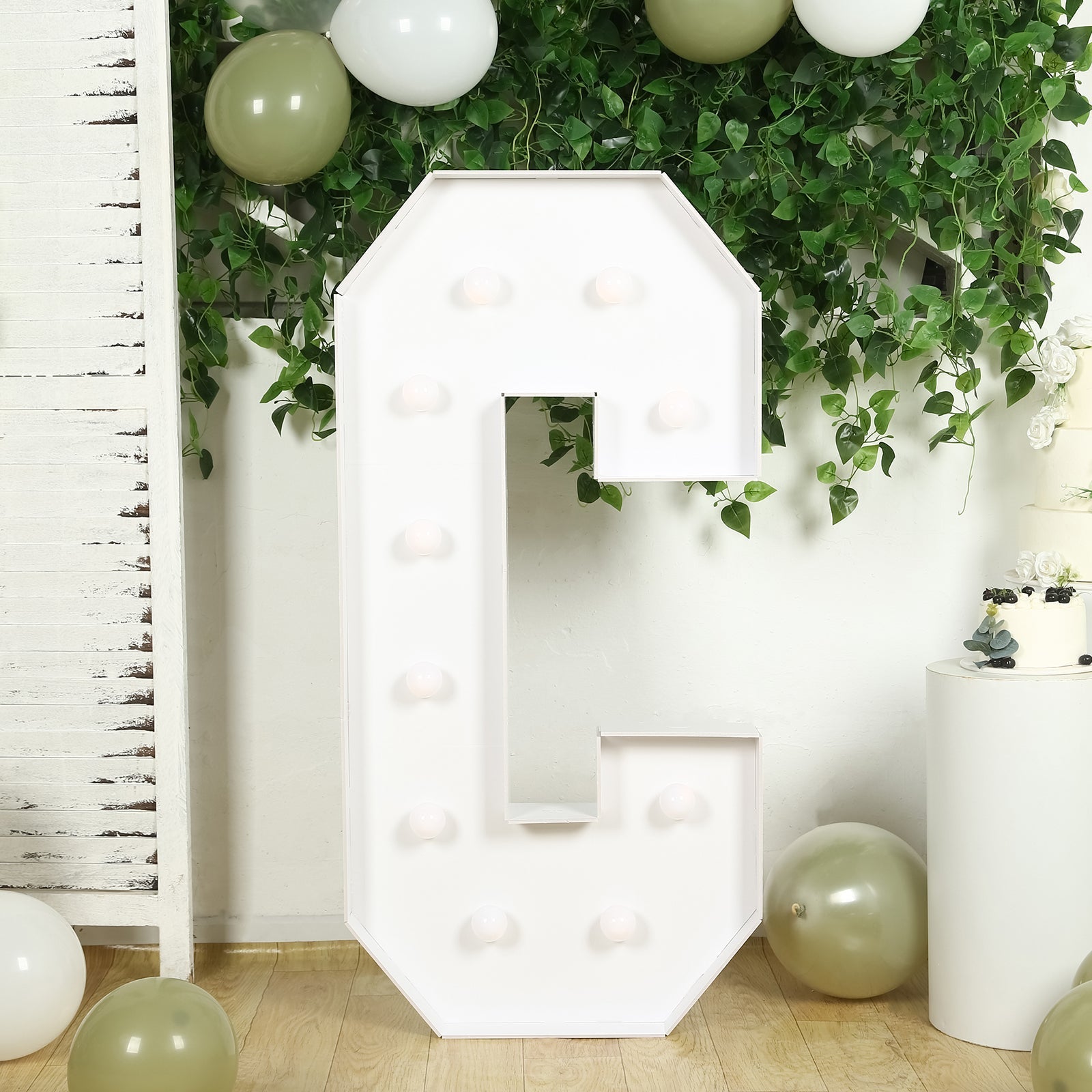 Giant LED Marquee Light Up Letter "C", White 4ft Pre-Cut Foam Board with 10 Warm White Battery Operated LEDs, Glue Gun and Sticks