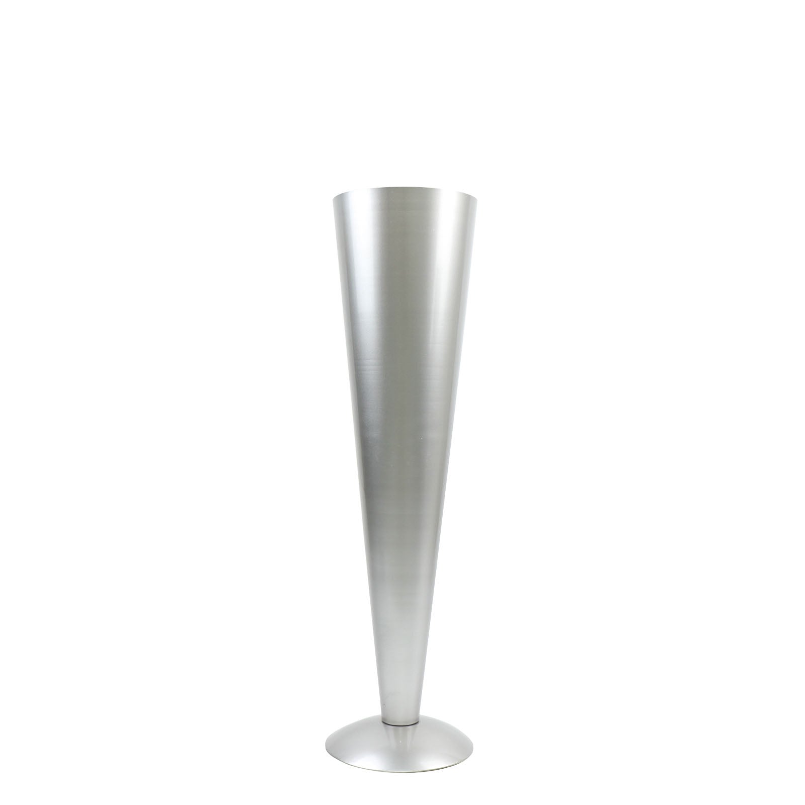 Metal Trumpet Vase Brushed Silver - Durable Design for Stylish Wedding Displays 24"