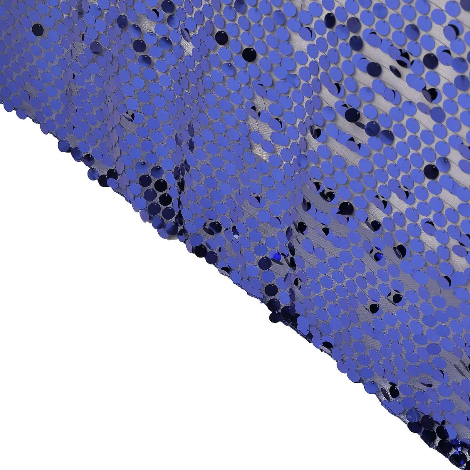 Sequin 90"x132" Rectangle Tablecloth Navy Blue - Seamless Big Payette Table Cover