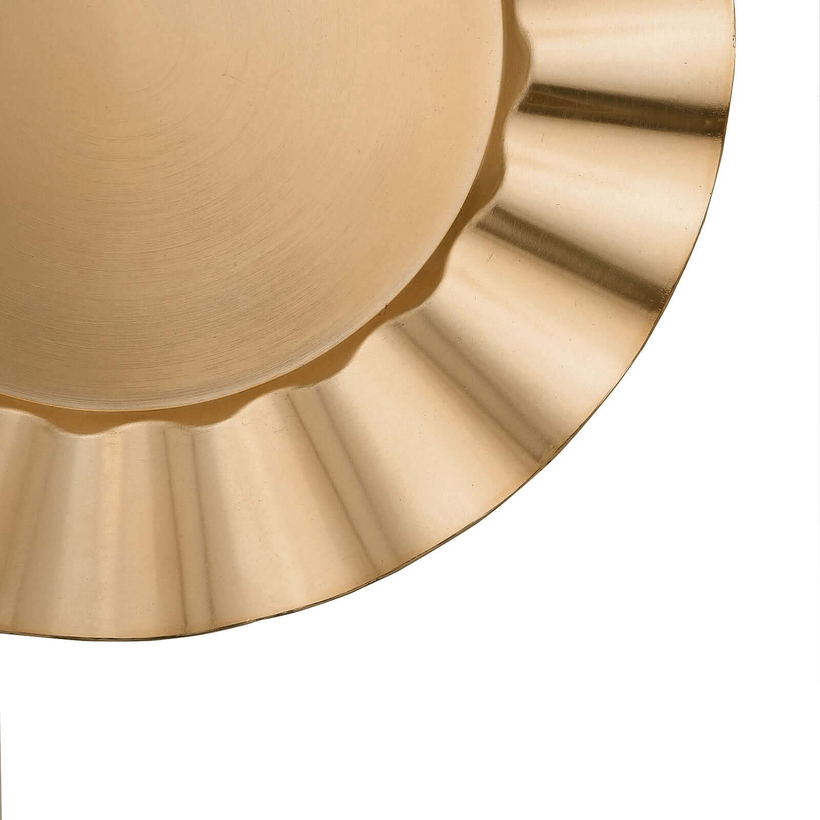 6-Pack Acrylic Plastic Round Charger Plates 13" in Gold with Wavy Scalloped Rim, Decorative Dinner Party Charger Tableware